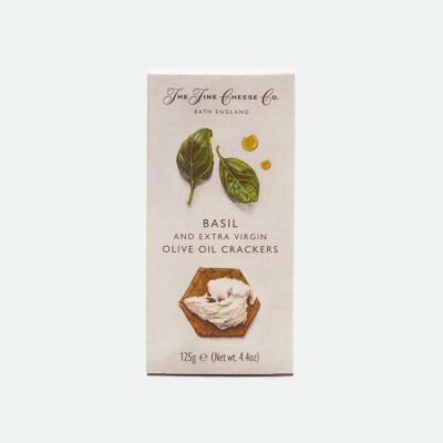 Basil & Extra Virgin Olive Oil Crackers The Fine Cheese Company - 125g