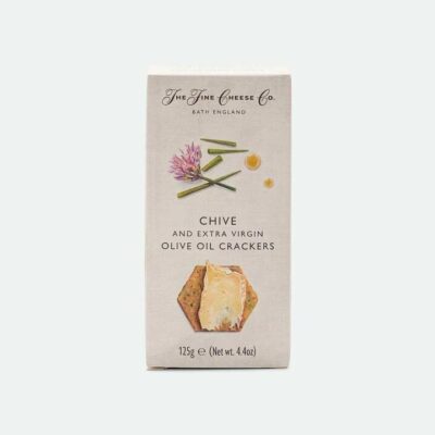 Chive and Extra Virgin Olive Oil Crackers The Fine Cheese Company - 125g