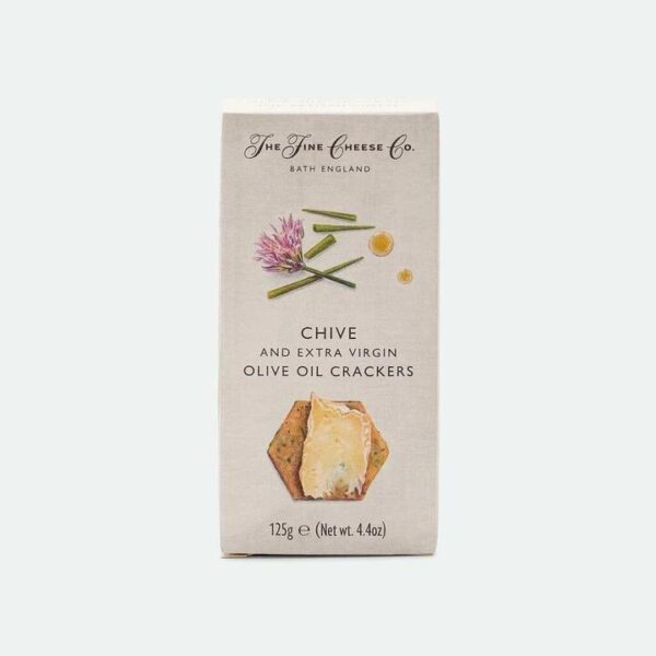 Chive and Extra Virgin Olive Oil Crackers The Fine Cheese Company - 125g