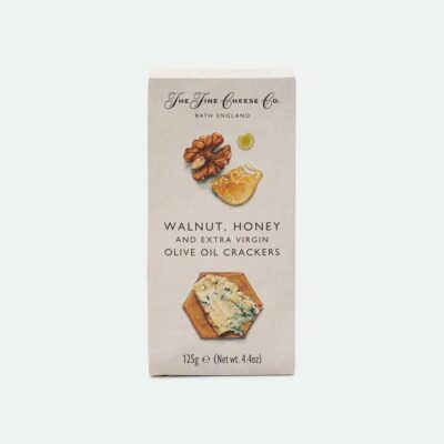 Walnut, Honey and Extra Virgin Olive Oil Crackers The Fine Cheese Company - 125g